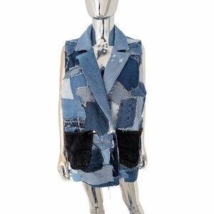 Patchwork Denim Vest (Women’s Chest 40-42″)
